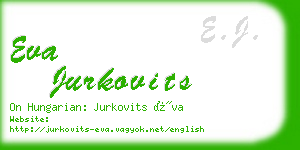 eva jurkovits business card